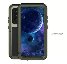Противоударный чехол бампер для Samsung Galaxy A53 5G Love Mei PowerFull (Со стеклом) Army Green (Армейский Зеленый)