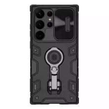 Чехол бампер для Samsung Galaxy S23 Ultra Nillkin CamShield Armor Pro (шторка на камеру) Black (Черный)