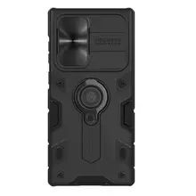 Протиударний чохол бампер Nillkin CamShield Armor (шторка на камеру) для Samsung Galaxy S22 Ultra Black (Чорний)