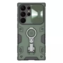 Чехол бампер для Samsung Galaxy S23 Ultra Nillkin CamShield Armor Pro (шторка на камеру) Green (Зеленый)