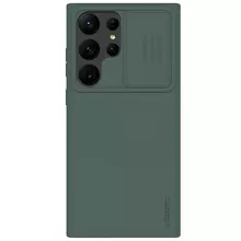 Протиударний чохол бампер Nillkin CamShield Silky Silicone (шторка на камеру) для Samsung Galaxy S23 Ultra Dark Green (Темно зелений)