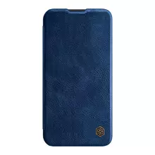 Чехол книжка Nillkin Qin Pro (шторка на камеру) для Samsung Galaxy S22 Ultra Blue (Синий)