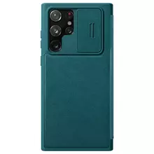 Чехол книжка Nillkin Qin Pro (шторка на камеру) для Samsung Galaxy S23 Ultra Blue (Синий)