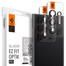 Защитное стекло для камеры Spigen Optik TR EZ FIT (2 шт. в комплекте) для Samsung Galaxy S23 Ultra Black (Черный) AGL05950