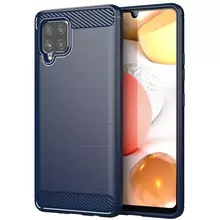 Противоударный чехол бампер для Samsung Galaxy M42 5G iPaky Carbon Fiber Blue (Синий)