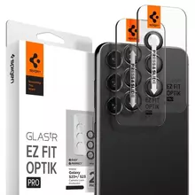 Защитное стекло для камеры Spigen Optik TR EZ FIT (2 шт. в комплекте) для Samsung Galaxy S23 Black (Черный) AGL05962