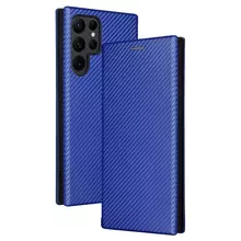 Чохол книжка для Samsung Galaxy S22 Ultra Anomaly Carbon Book Blue (Синій)