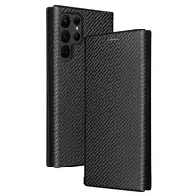 Чехол книжка для Samsung Galaxy S22 Ultra Anomaly Carbon Book Black (Черный)