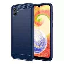 Противоударный чехол бампер для Samsung Galaxy M04 iPaky Carbon Fiber Blue (Синий)