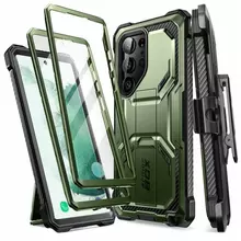 Противоударный чехол бампер i-Blason Armorbox (2 рамки в комплекте) для Samsung Galaxy S23 Ultra Guldan (Зеленый)