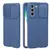 Чехол бампер для Samsung Galaxy S21 FE Anomaly Leather Fit Pro (Шторка На Камеру) Blue (Синий)