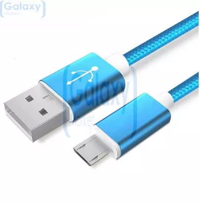 Кабель для зарядки и передачи данных Anomaly тканевая оплетка USB Type C для смартфонов и телефона Blue (Синий)