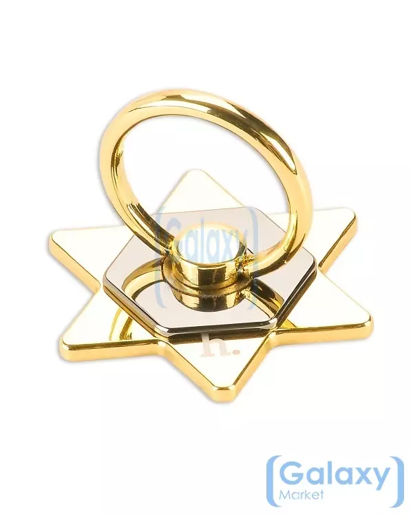 Кольцо-подставка Hoco Cph05-b Hexagram Ring Mobile Holder 2 для смартфонов и телефонов Gold (Золотой)
