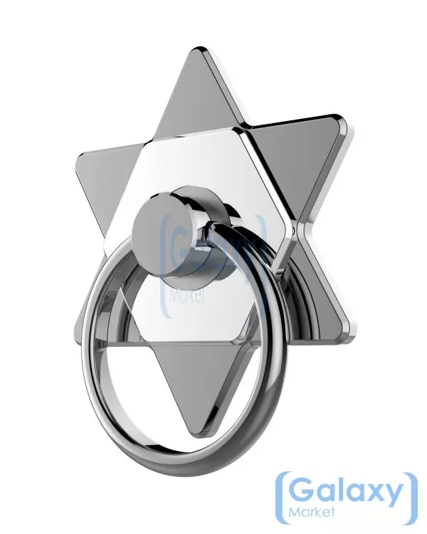 Кольцо-подставка Hoco Cph05-b Hexagram Ring Mobile Holder для смартфонов и телефонов Grey (Серый)