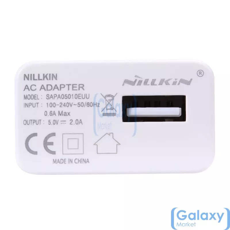 Зарядная станция Nillkin AC Chardger 2.0 A для смартфонов и телефонов от розетки 220В White (Белый)