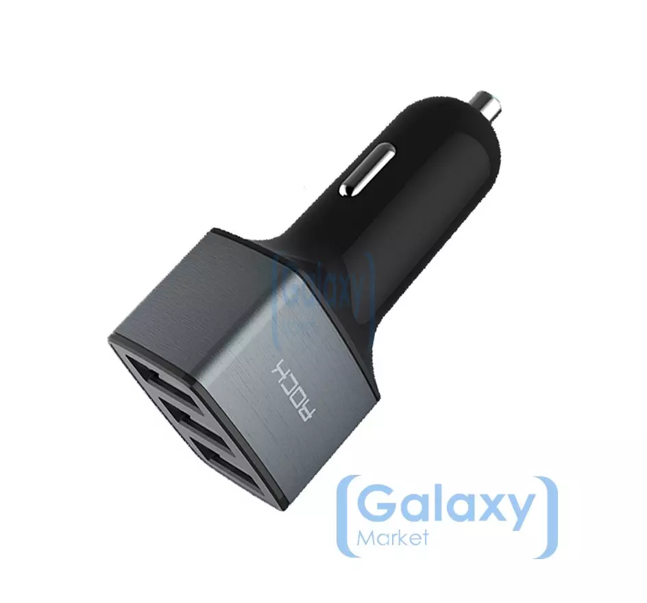 Автомобильная зарядка от прикуривателя ROCK 12 В-24 В 3 Порт USB для смартфонов Grey (Серый)