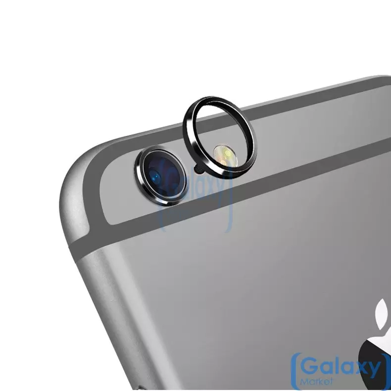 Защитное металлическое кольцо Rock на линзу камеры для Apple iPhone 6 / 6S / 6S Plus Black (Черный)