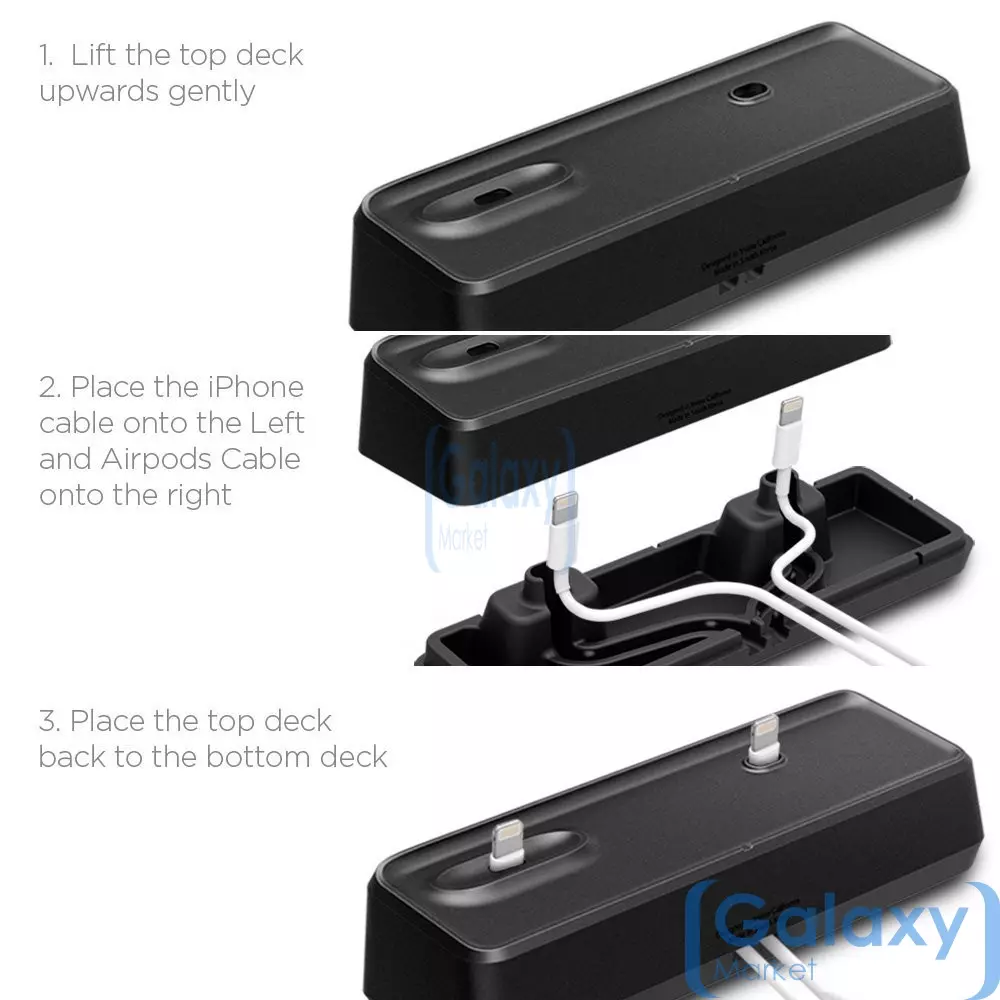 Док-станция Spigen iPhone & Airpods Universal Stand S317 Black (Черный) 000CD21452