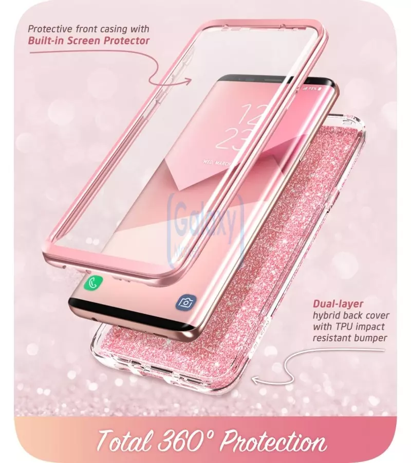 Чехол бампер i-Blason Cosmo Glitter для Samsung Galaxy S9 Pink (Розовый)