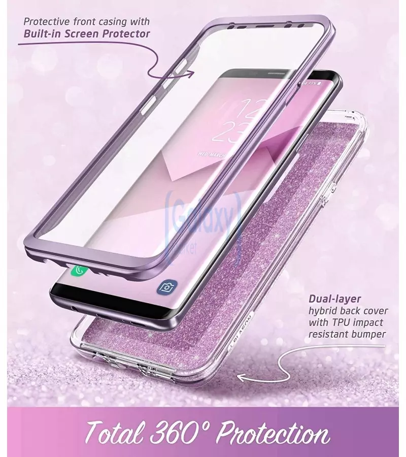 Чехол бампер i-Blason Cosmo Glitter для Samsung Galaxy S9 Purple (Пурпурный)