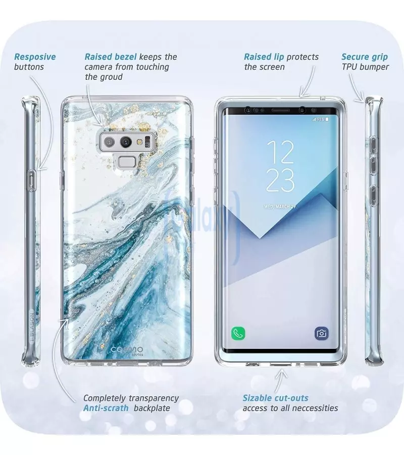 Чехол бампер i-Blason Cosmo Glitter для Samsung Galaxy Note 9 Blue (Синий)