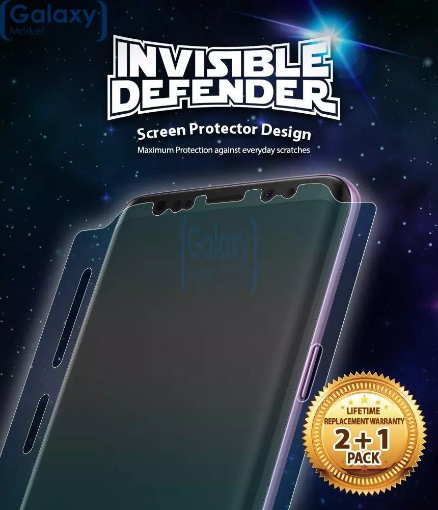 Защитная пленка Ringke Full Cover Invisible Deffender Film 2+1 PACK для Samsung Galaxy S9 Plus
