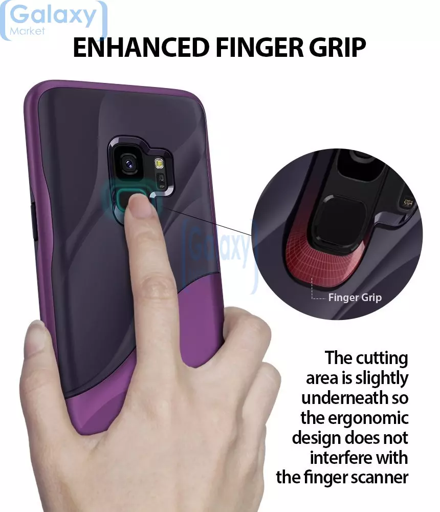Чехол бампер Ringke Wave Series для Samsung Galaxy S9 Plus Metallic Purple (Металлический фиолетовый)