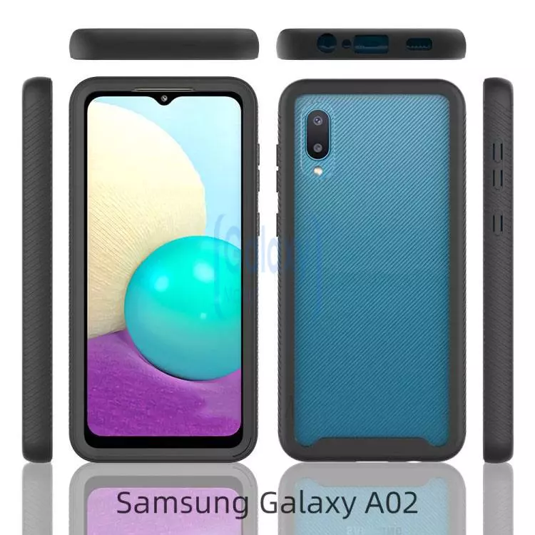 Чехол бампер для Samsung Galaxy A02 Anomaly Hybrid 360 Sky Blue/Gray (Небесно-голубой/Серый)