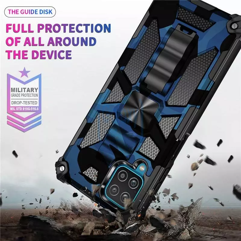 Чехол бампер для Samsung Galaxy A12 Anomaly Hybrid Armor Blue (Синий)
