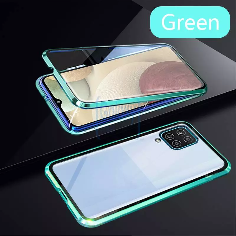 Чехол бампер для Samsung Galaxy A22 Anomaly Magnetic 360 With Glass Green (Зеленый)