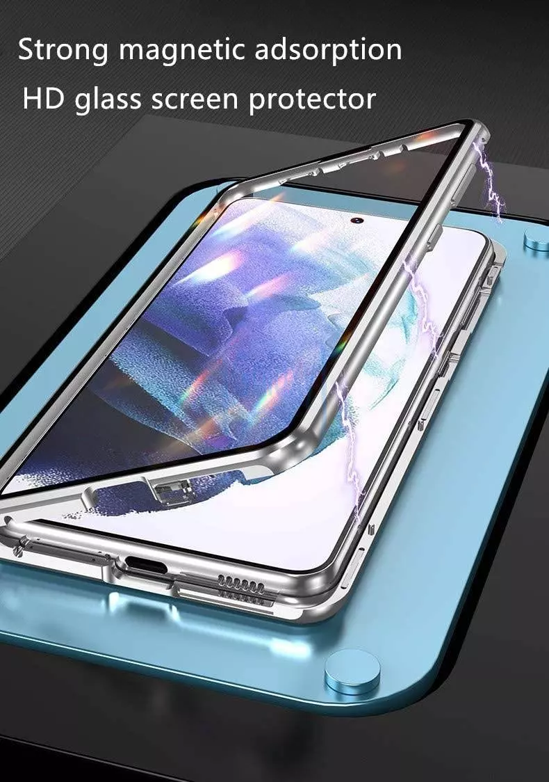 Чехол бампер для Samsung Galaxy S21 FE Anomaly Magnetic 360 With Glass Black (Черный)