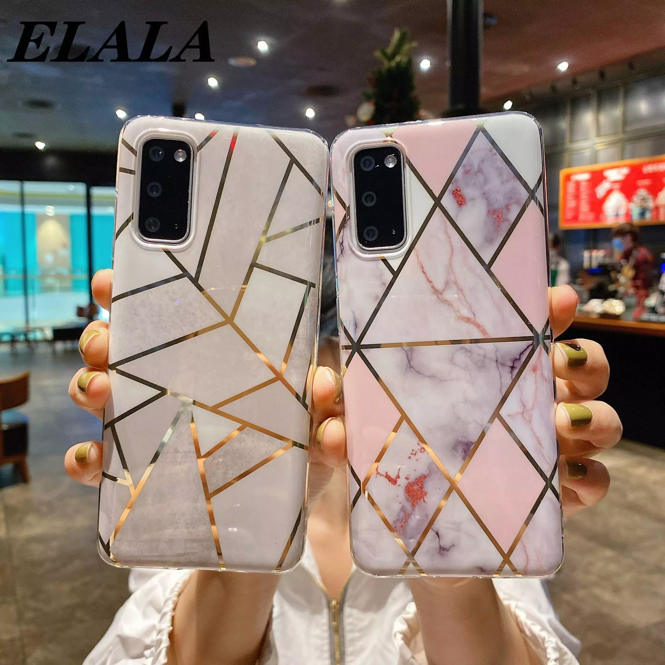 Чехол бампер Anomaly Marble Plating для Samsung Galaxy A02s / A03s Purple Romb (Фиолетовый Ромб)