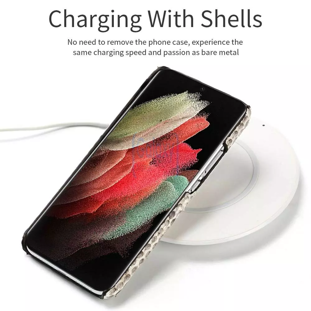 Чехол бампер для Samsung Galaxy S21 Ultra Anomaly Python Plate White (Белый)