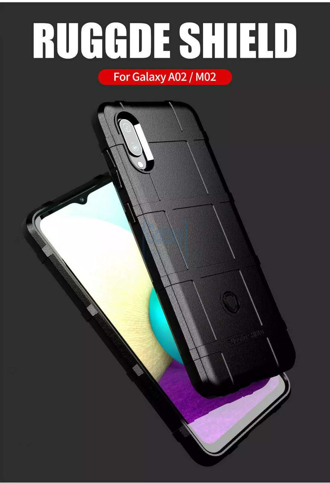 Чехол бампер для Samsung Galaxy A02 Anomaly Rugged Shield Black (Черный)
