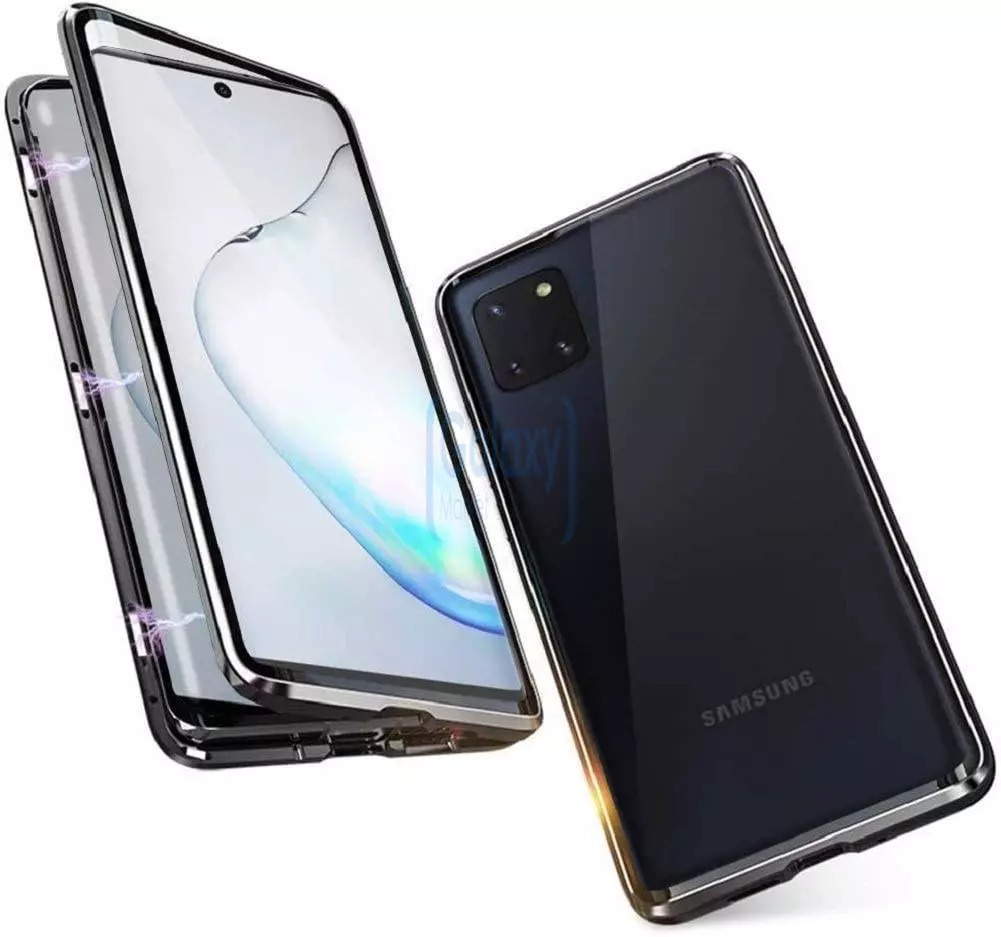 Чехол бампер для Samsung Galaxy M62 Anomaly Magnetic 360 With Glass Black (Черный)
