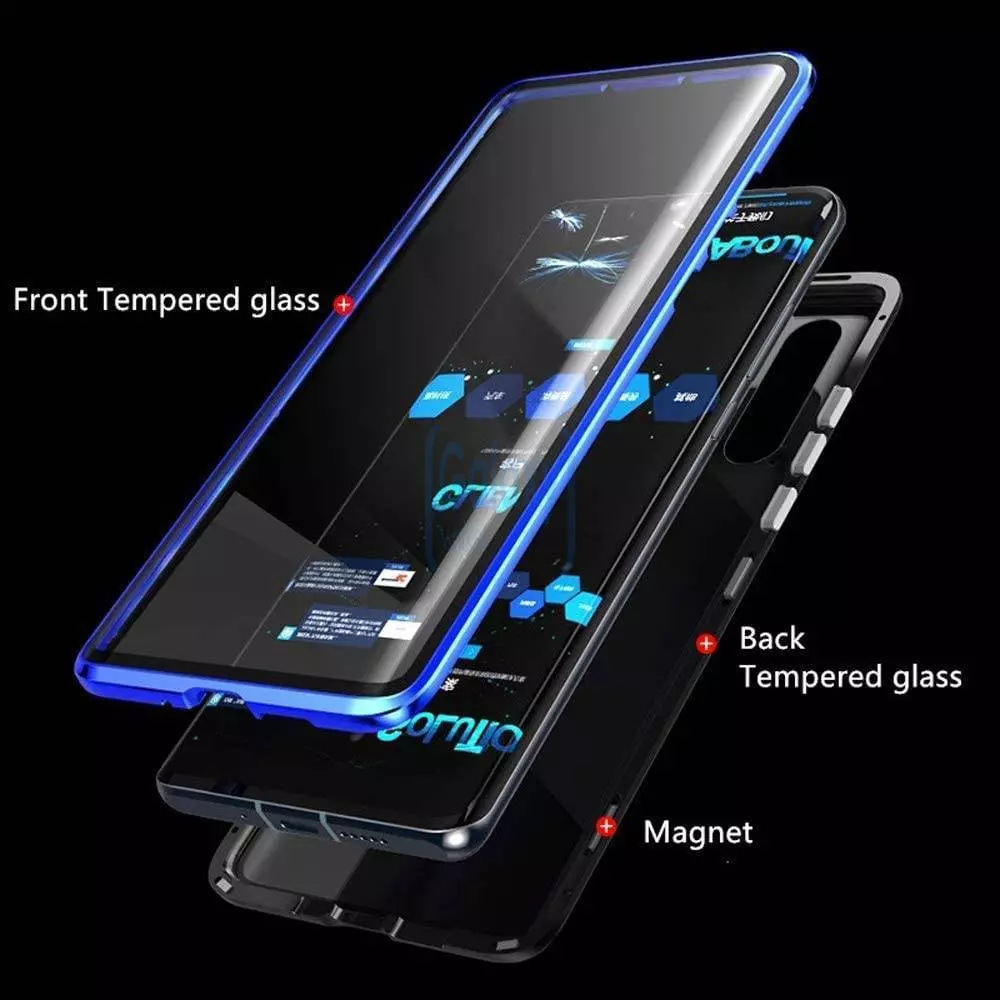 Чехол бампер для Samsung Galaxy M62 Anomaly Magnetic 360 With Glass Purple (Фиолетовый)