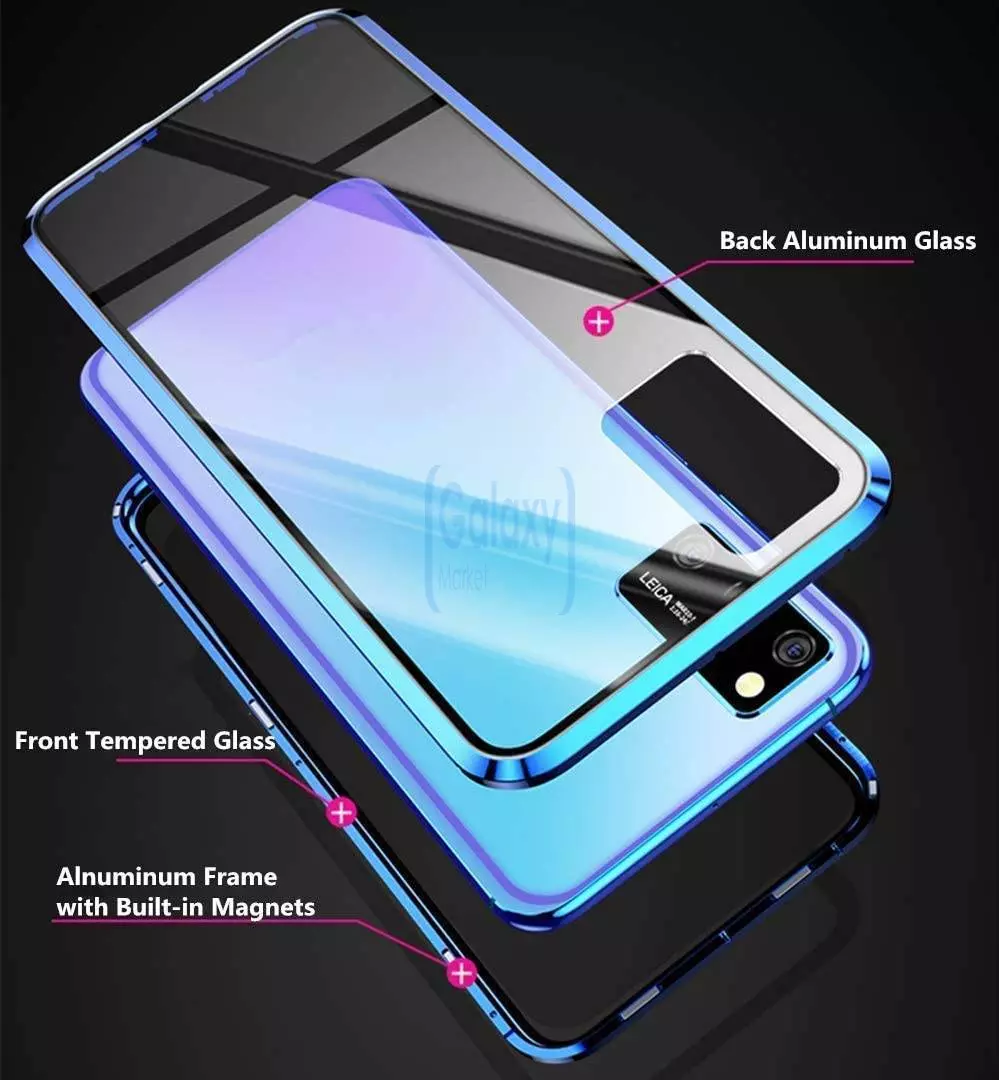 Чехол бампер для Samsung Galaxy M62 Anomaly Magnetic 360 With Glass Purple (Фиолетовый)
