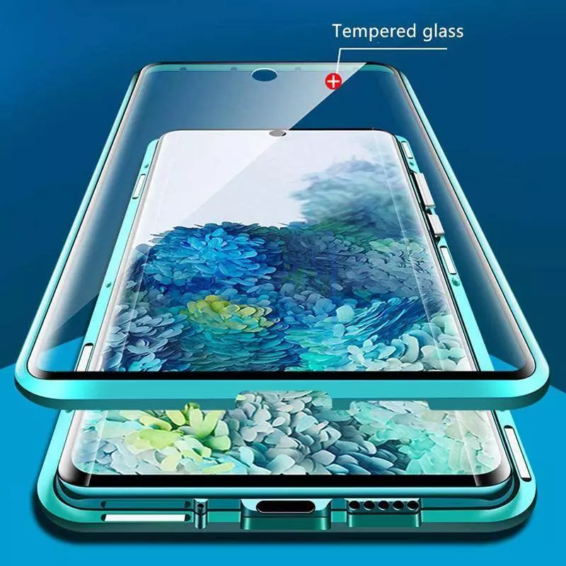 Чехол бампер для Samsung Galaxy M62 Anomaly Magnetic 360 With Glass Silver (Серебристый)