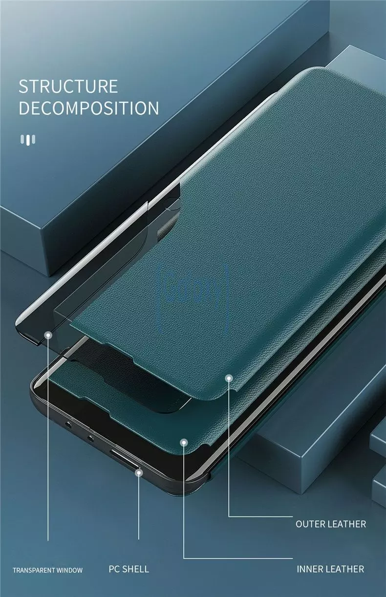 Чехол книжка для Samsung Galaxy M62 Anomaly Smart View Flip Blue (Синий)
