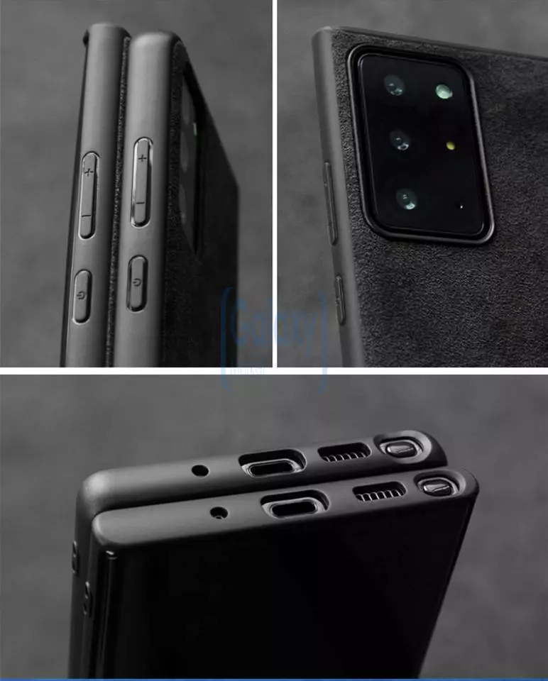 Премиальный чехол бампер для Samsung Galaxy Note 20 Ultra Anomaly Alcantara Black (Черный)