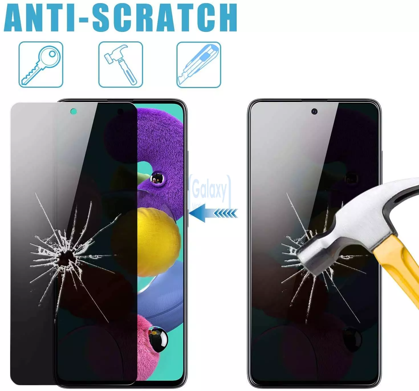 Защитное стекло для Samsung Galaxy A52 Anomaly Anti-Spy Tempered Glass Black (Черный)