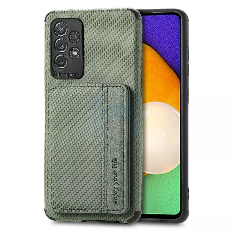 Чехол бампер для Samsung Galaxy A52s Anomaly Card Holder Green (Зеленый)