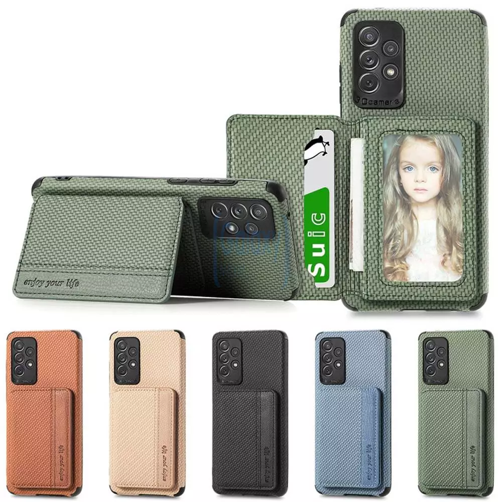 Чехол бампер для Samsung Galaxy A52s Anomaly Card Holder Brown (Коричневый)