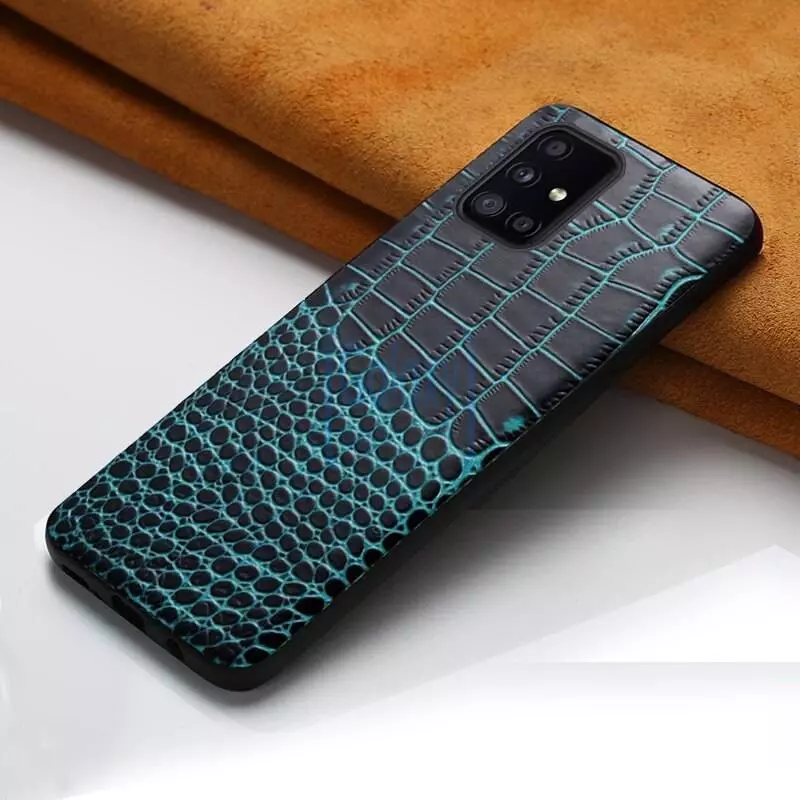 Чехол бампер для Samsung Galaxy A52 Anomaly Crocodile Style Blue (Синий)