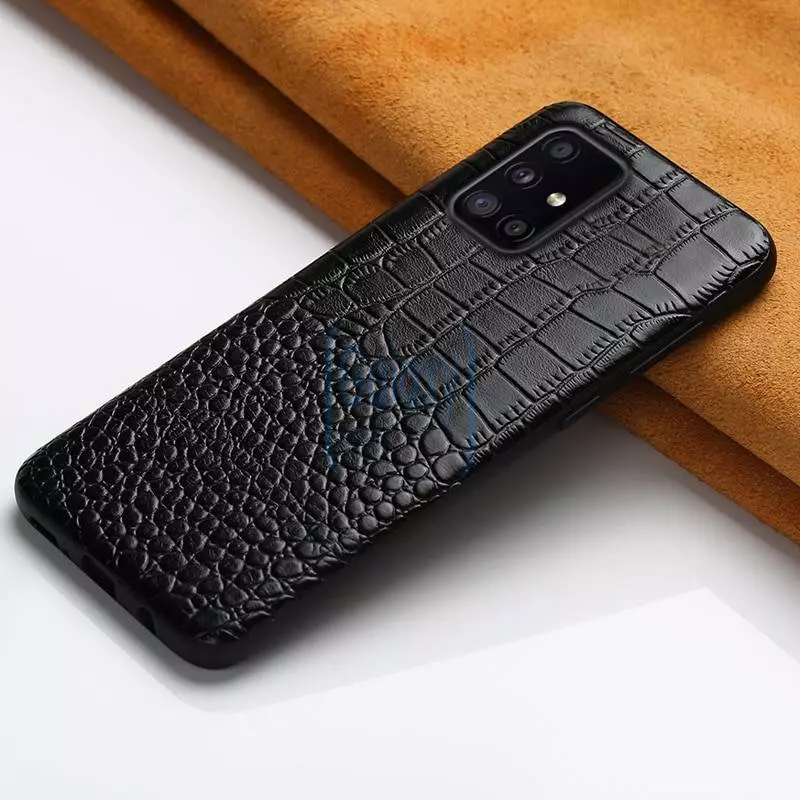 Чехол бампер для Samsung Galaxy A52 Anomaly Crocodile Style Black (Черный)