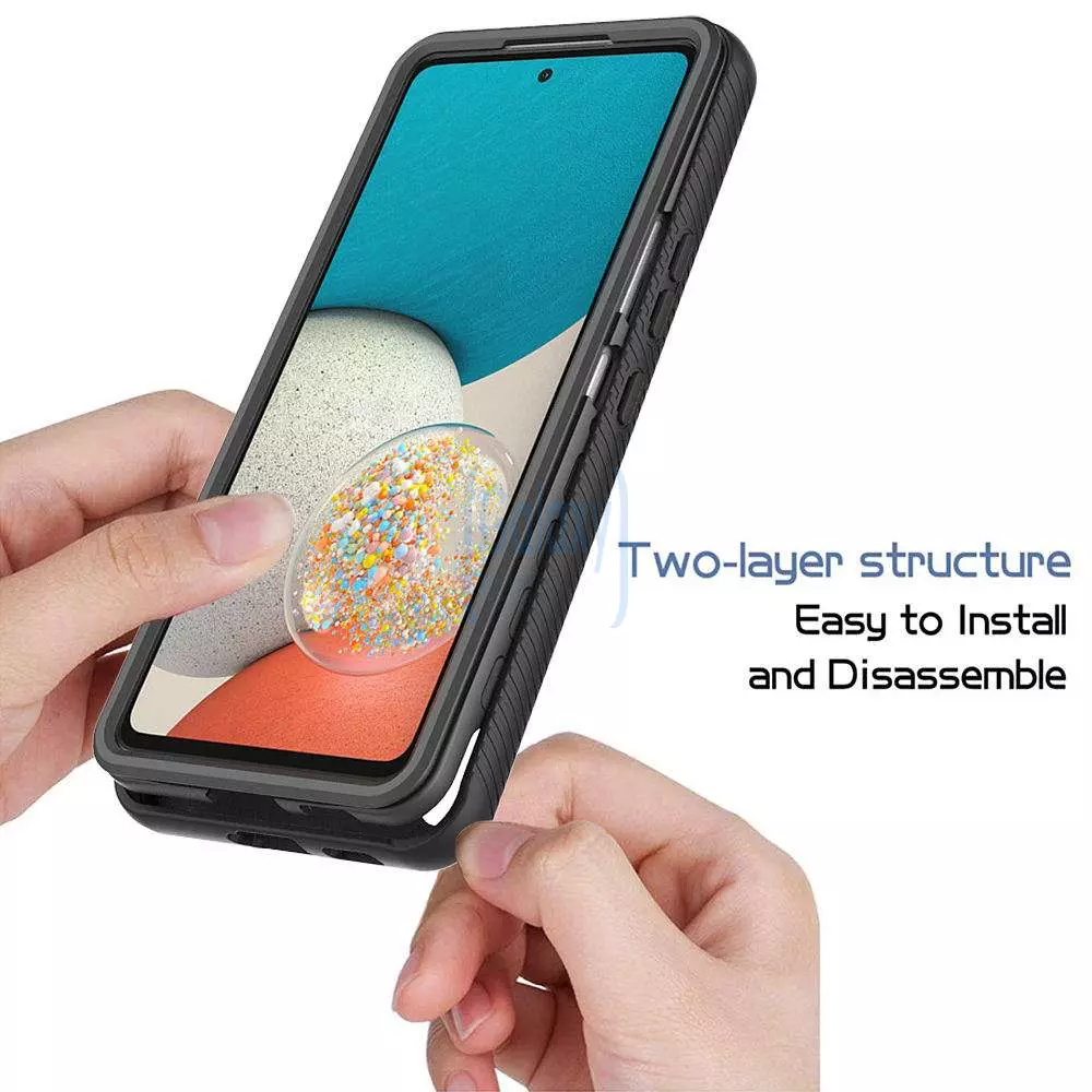 Противоударный чехол бампер для Samsung Galaxy A73 5G Anomaly Hybrid 360 Black / Blue (Черный / Синий)