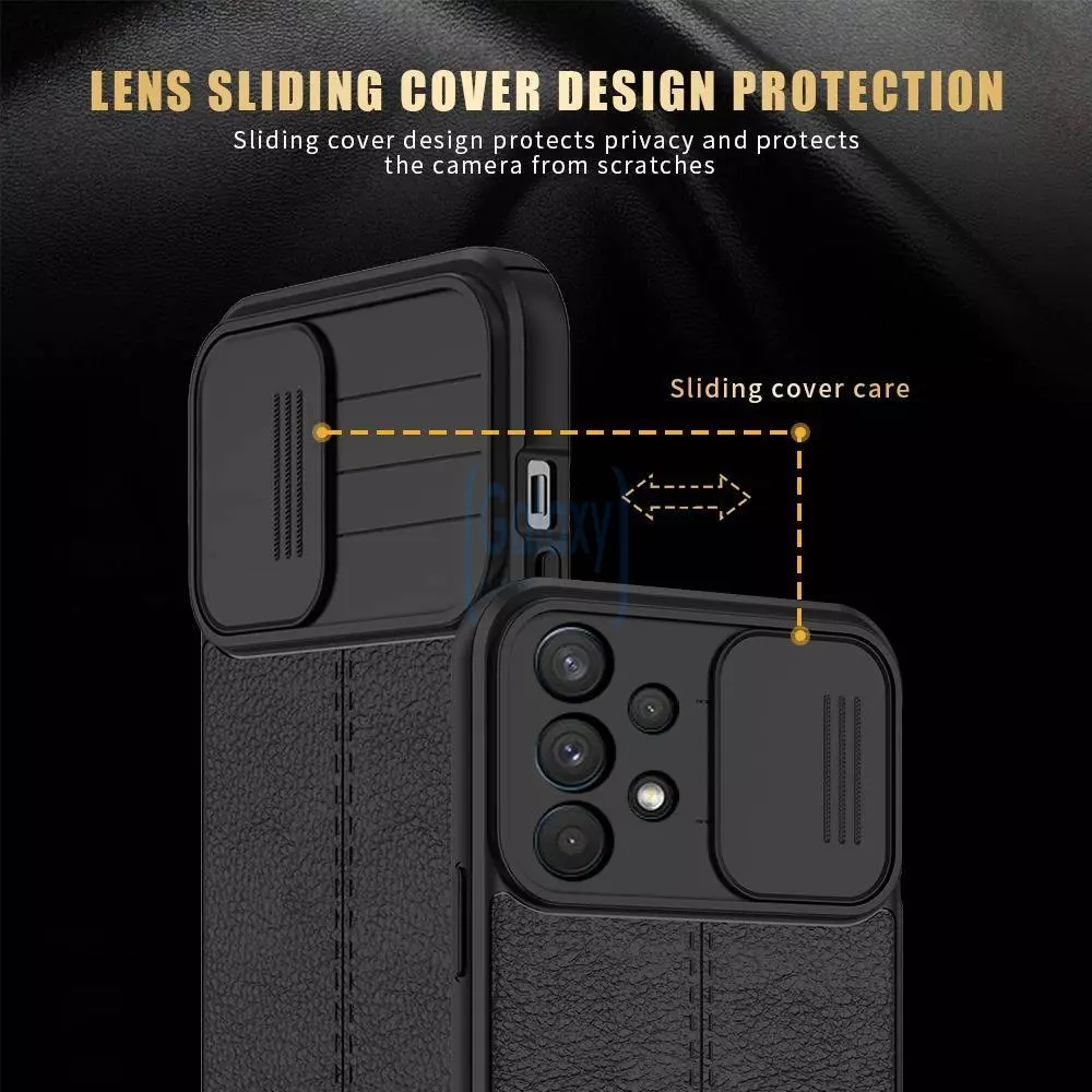 Противоударный чехол бампер для Samsung Galaxy M31 Anomaly Leather Fit Pro (шторка на камеру) Black (Черный)