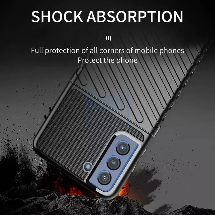 Противоударный чехол бампер для Samsung Galaxy S21 FE Anomaly Thunder Black (Черный)