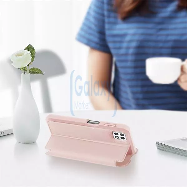 Чехол книжка для Samsung Galaxy A22 Dux Ducis Skin X Pink (Розовый) Чехол книжка для Samsung Galaxy A22 Dux Ducis Skin X Pink (Розовый)