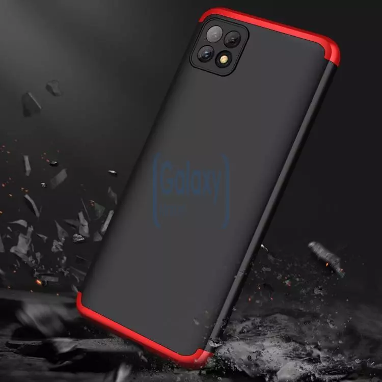 Ультратонкий чехол бампер для Samsung Galaxy A22 5G GKK Dual Armor Black / Blue (Черный / Синий)